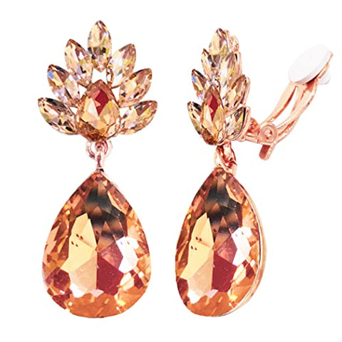 Double Loop Filigree Post Drop Earrings (Rose Gold Tone