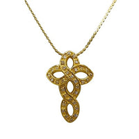 Elegant Gold Plated Religious Irish Cross Pendant Necklace