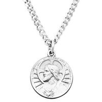 Rosemarie's Religious Gifts Scapular Medal Sacred Heart of Jesus Pendant Necklace, 24"