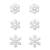 Christmastime Set of 3 Decorative Winter Snowflake Holiday Stud Earrings