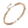 Women's Unique Polished Rose Gold Light Weight Flat Links Strand Chain Bracelet, 7"+1.5" Extender