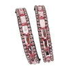 Stunning Baguette Crystal Double Wrap Magnetic Clasp Bracelet, 14.5" Light Pink