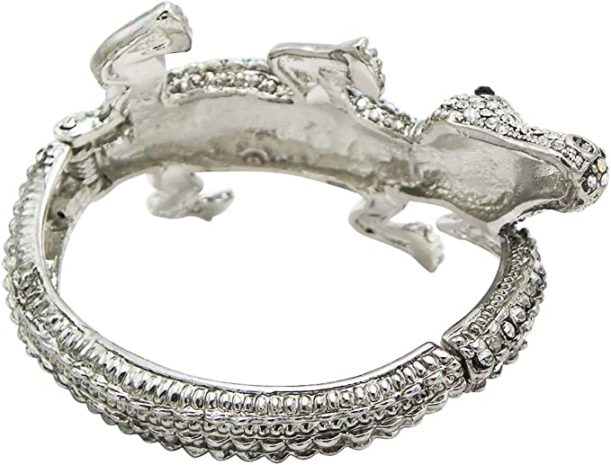 Silver Pave Rhinestone Bangle Bracelet