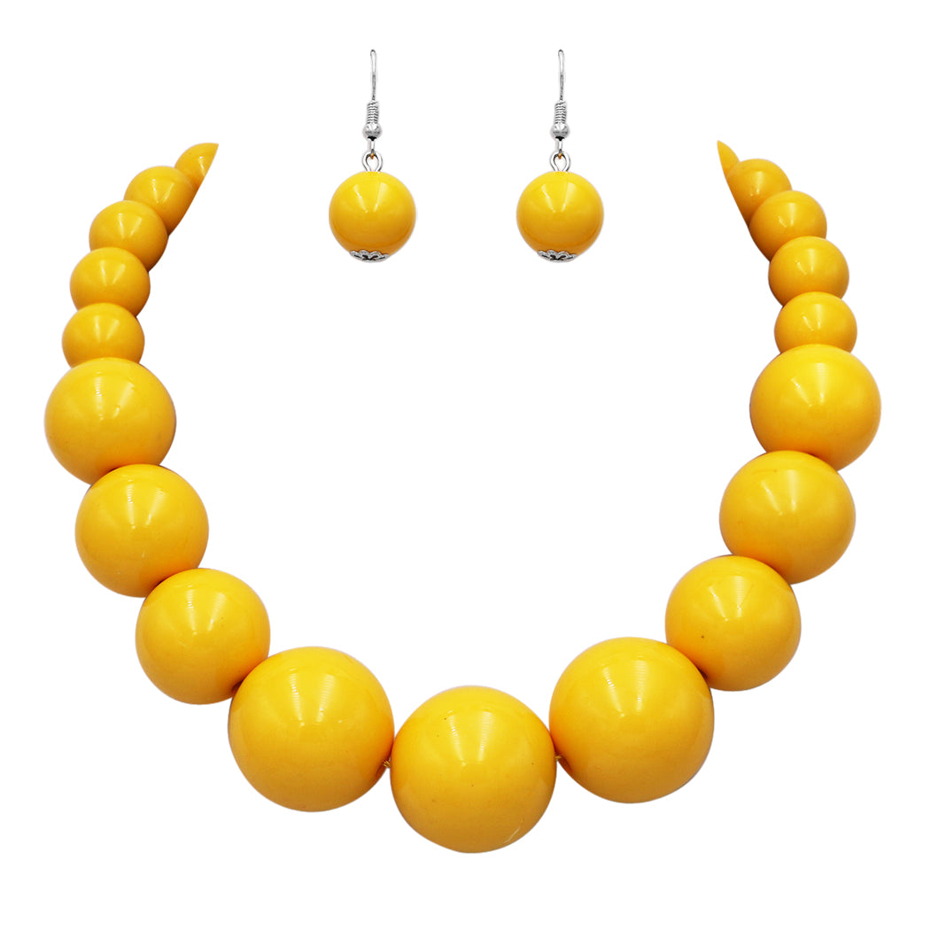 Yellow Extra Long Tagua and Acai Seeds Statement Necklace - Galapagos Tagua  Jewelry