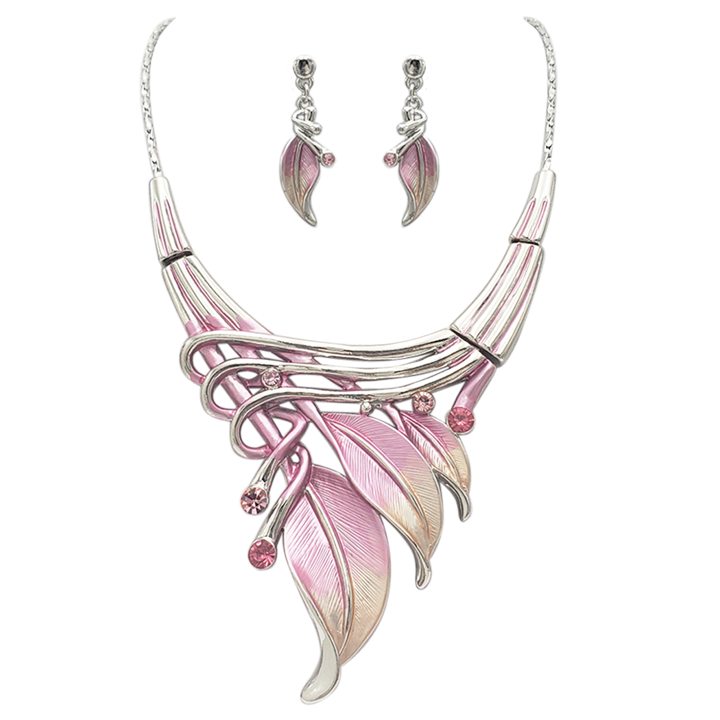 Buy Lovely Wine Pink Necklace Set – Odette
