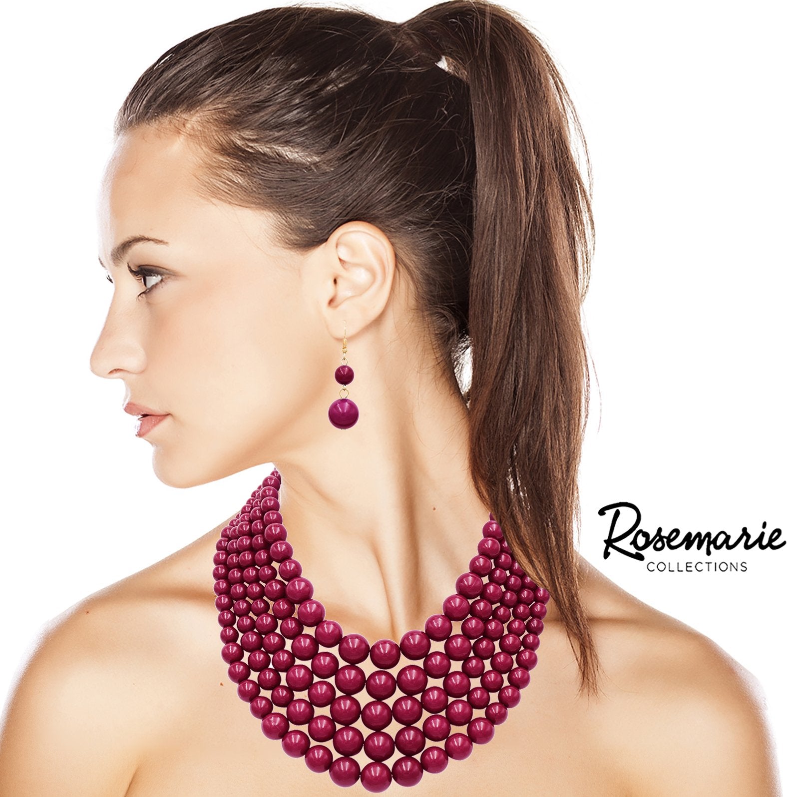 Burgundy sales pearl necklace