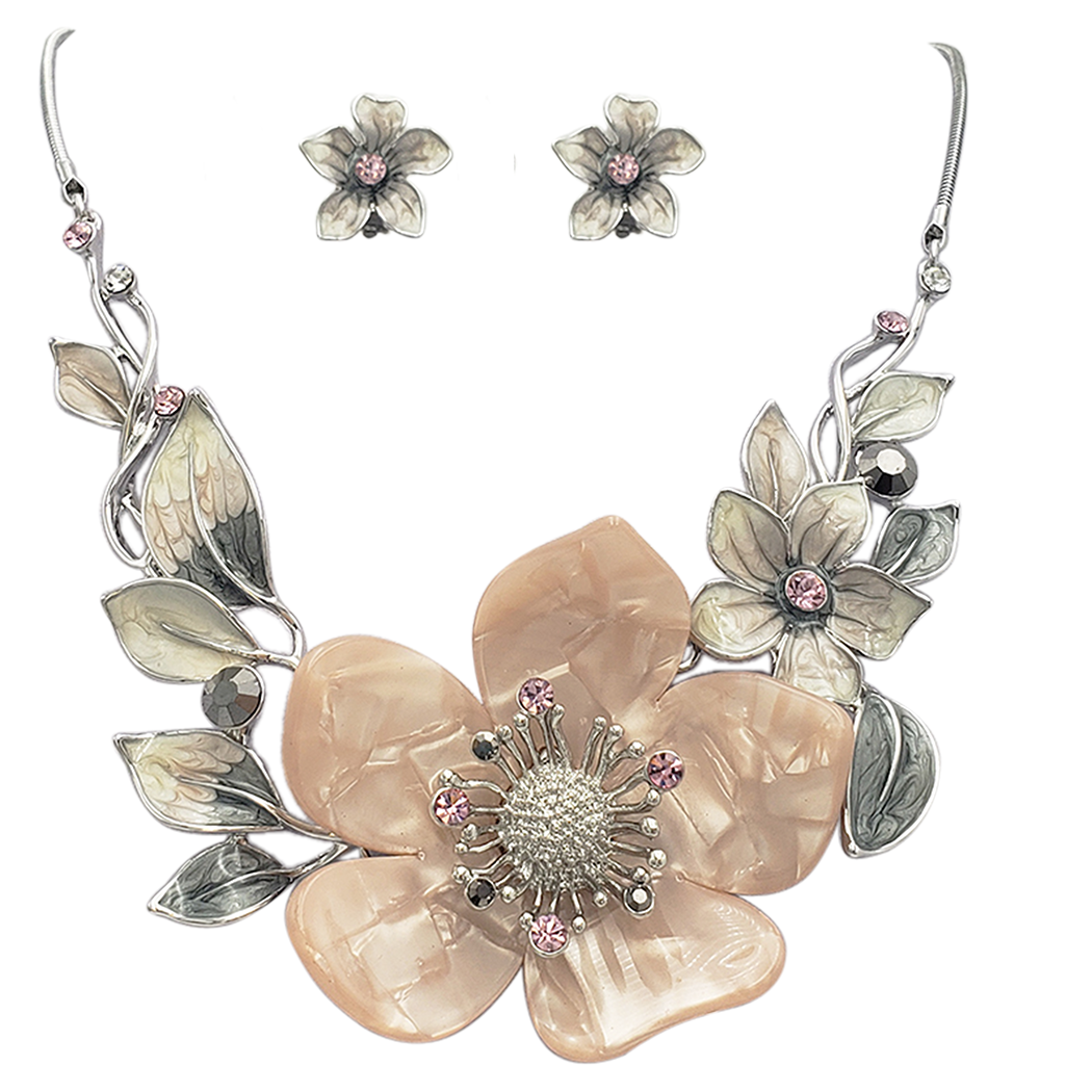 Edelweiss Floral Design Rhinestone Sequin 3d floral flower