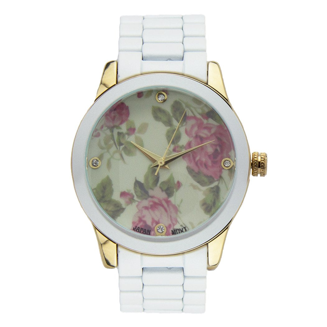 Floral discount face watch