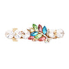 Stunning Large Crystal Marquis Leaf Cluster Hair Barrette Clip, 3.25 (Multicolor Crystal)