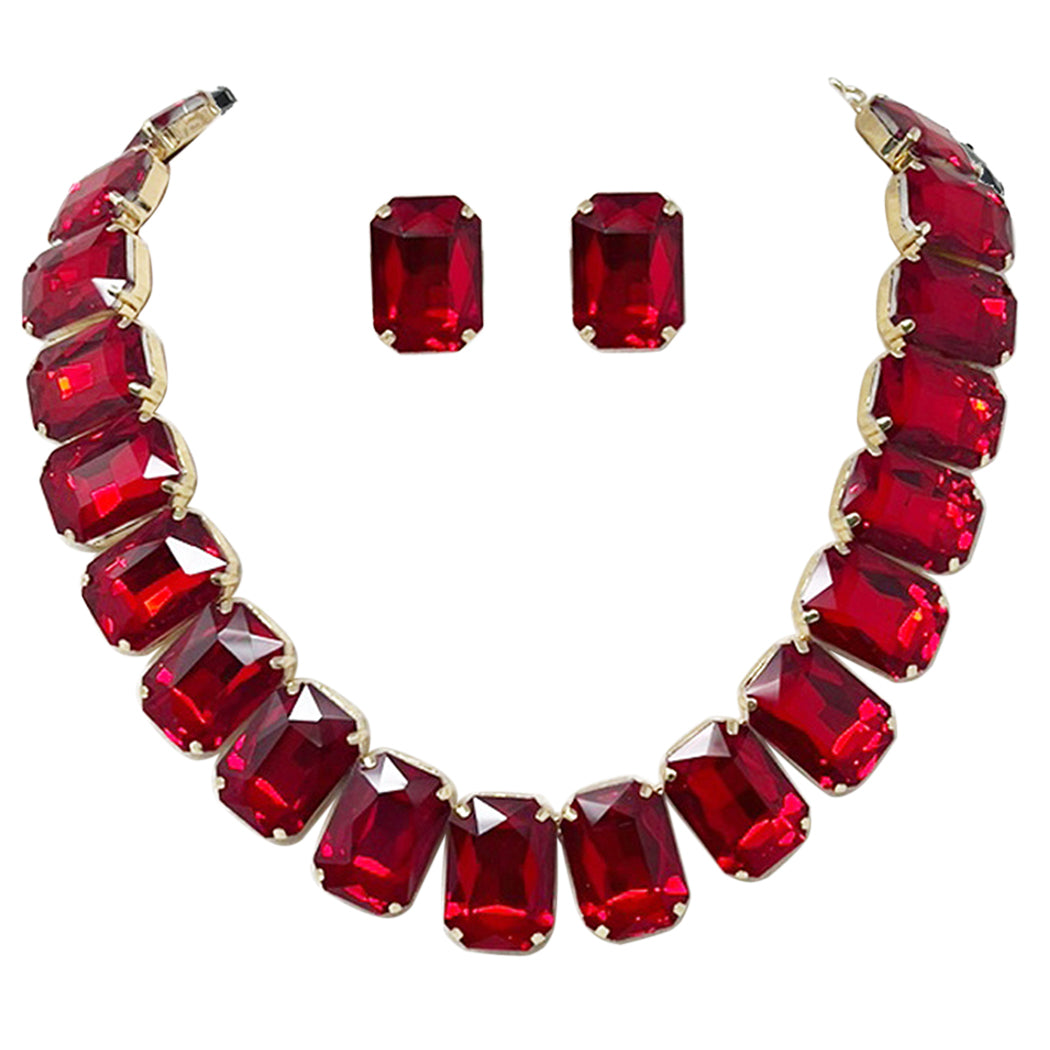 Buy Red Ruby Necklace, Garnet Red Crystal Necklace, Red Ruby Crystal Gold  Necklace, Bridal Red Crystal Necklace, Gift for Her Online in India - Etsy