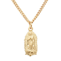 16K Yellow Gold Layered Our Lady Of Guadalupe Medal Pendant Necklace, 18"