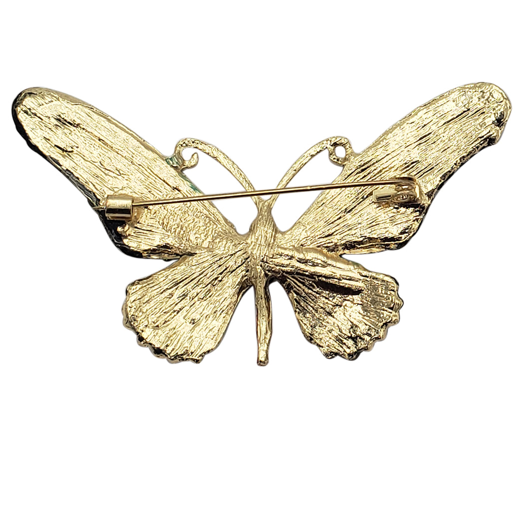 Stunning Gold Tone Colorful Crystal Pave Butterfly Brooch Pin, 3