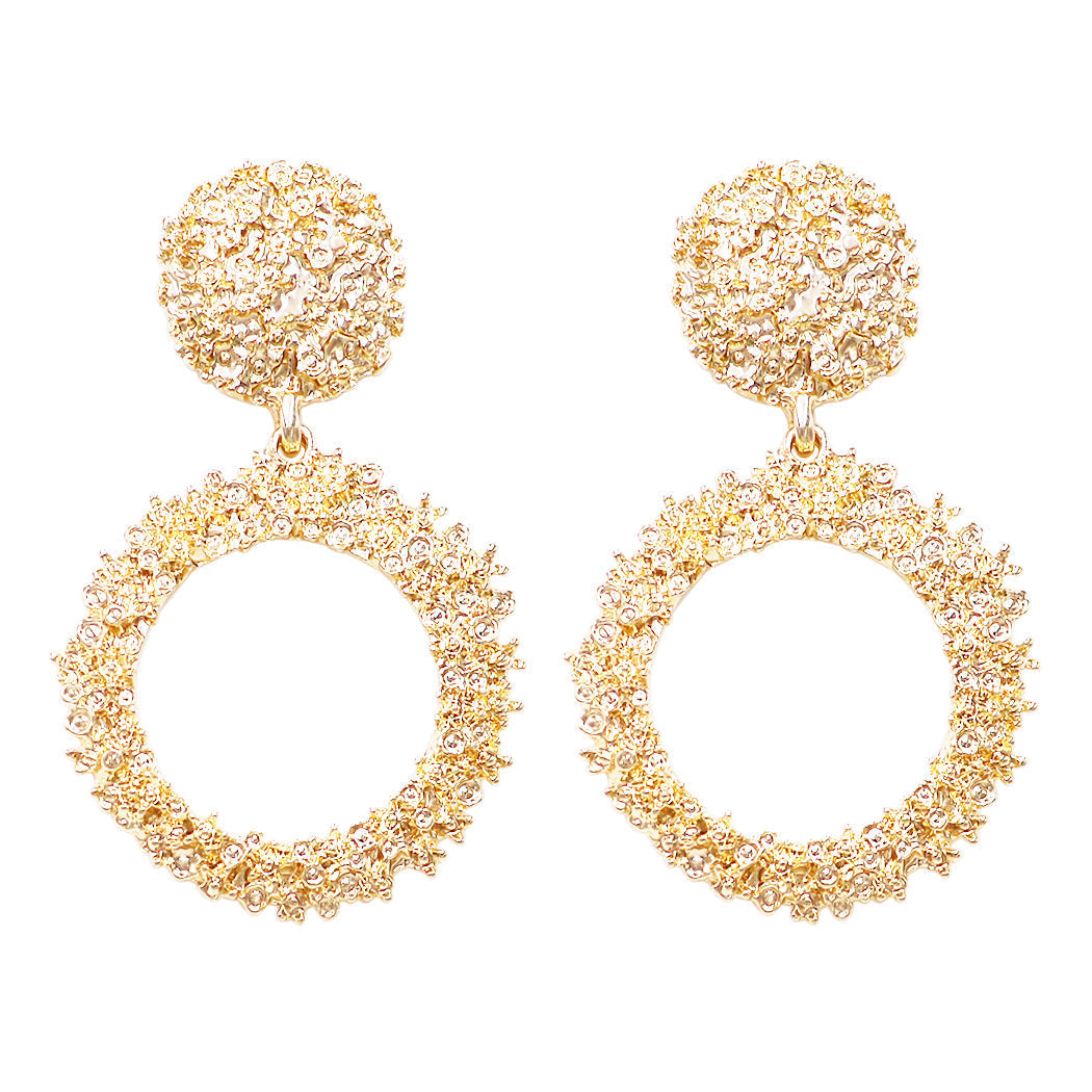 Gold nugget hoop deals earrings