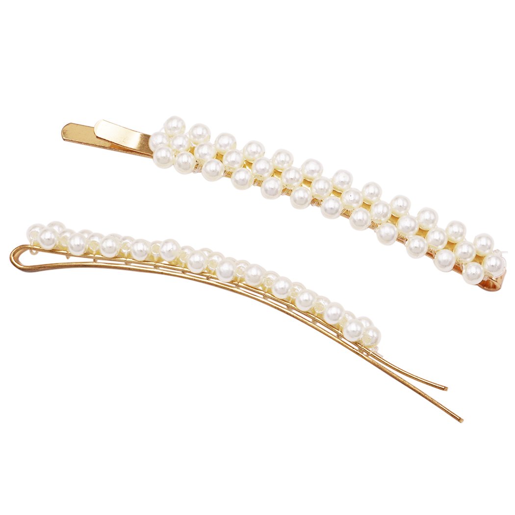 Multi Color Simulated Pearl and Crystal Round Shape Brooches or Scarf Clips  for Women