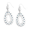 Stunning South Western Style Turquoise Howlite Oval Hoop Earrings, 2.5" (Silver Tone)