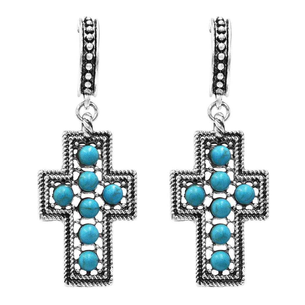 Beaded on sale cross earrings