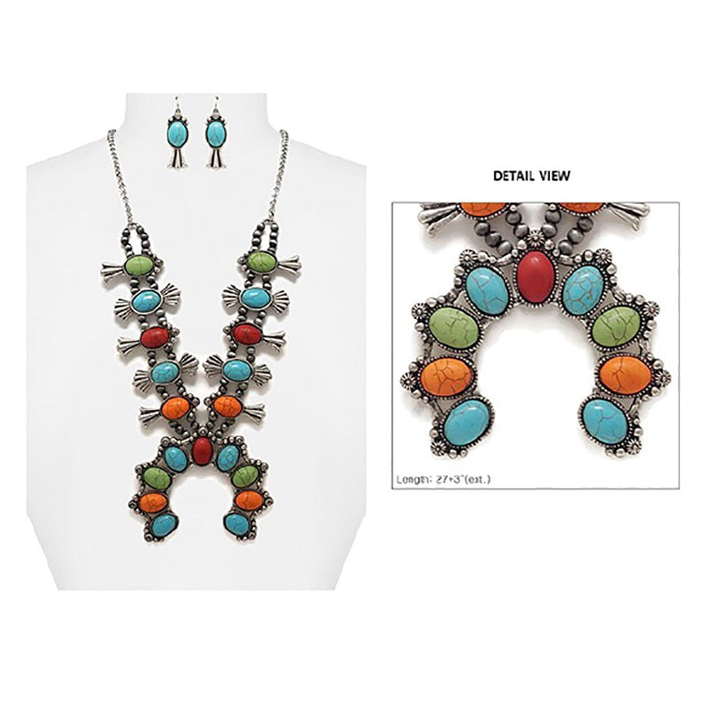 Jewelry, Multicolor Squash Blossom Necklace