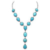 Stunning Western Semi Precious Turquoise Howlite Stone Y-Drop Necklace, 18"+3" Extender