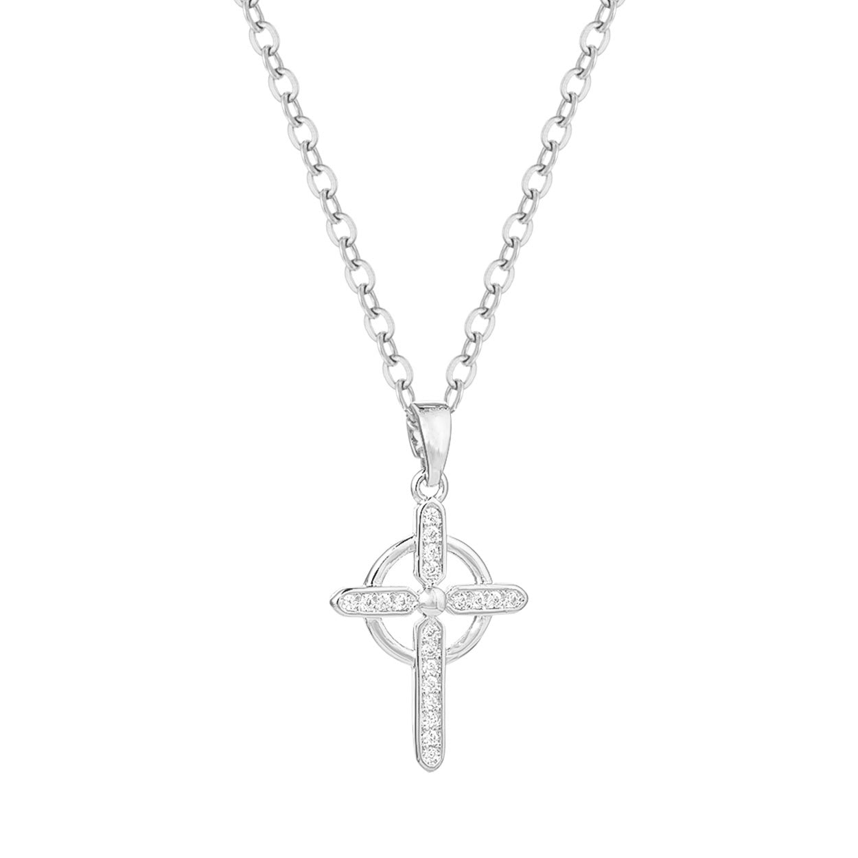 Sterling Silver Rhodium Plated Cubic Zirconia Cross Pendant – Shiels  Jewellers