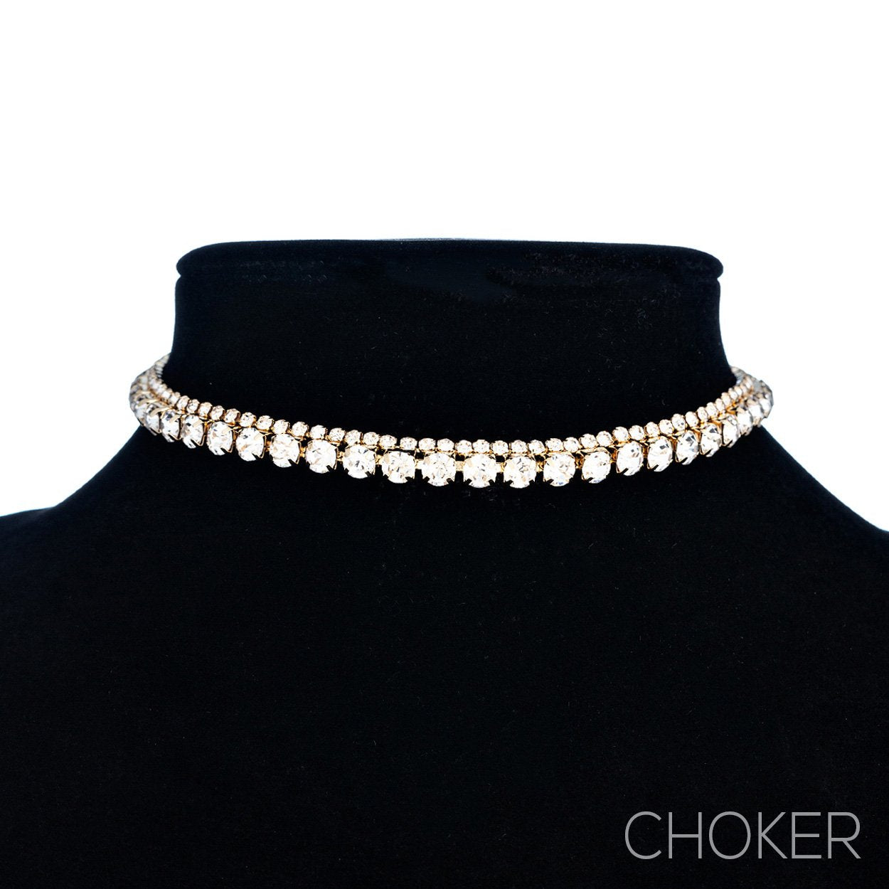 New Gold Glass Rhinestone Statement Collar / hotsell Necklace