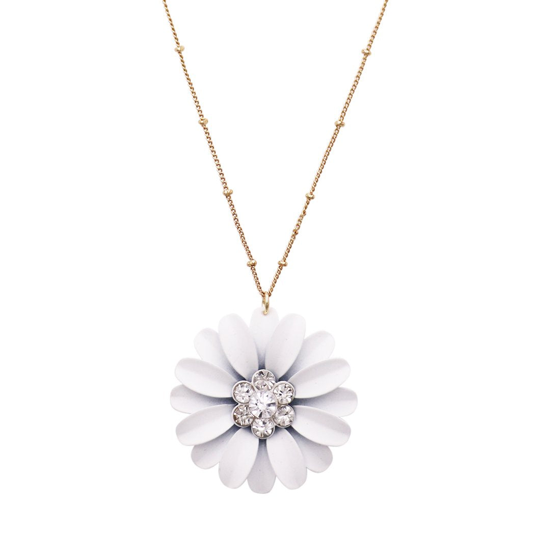 Sterling Silver Daisy Necklace with Bronze Center | Carol & Company