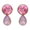 Opalescent Teardrop Post Drop Hypoallergenic Earrings (Pink)