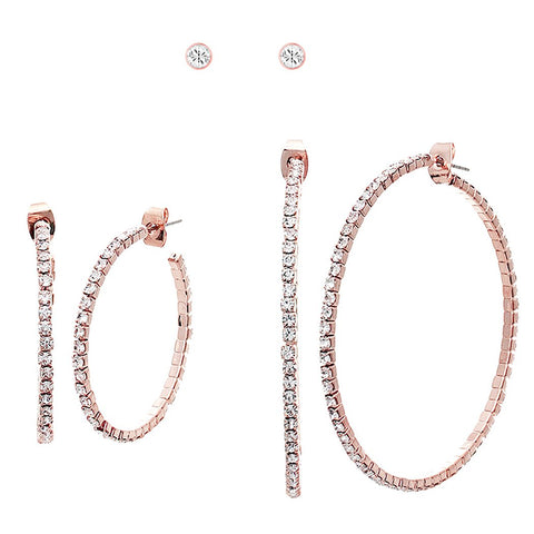 Oversized Rose Gold Earrings Extra Large Rose Gold Crystal 