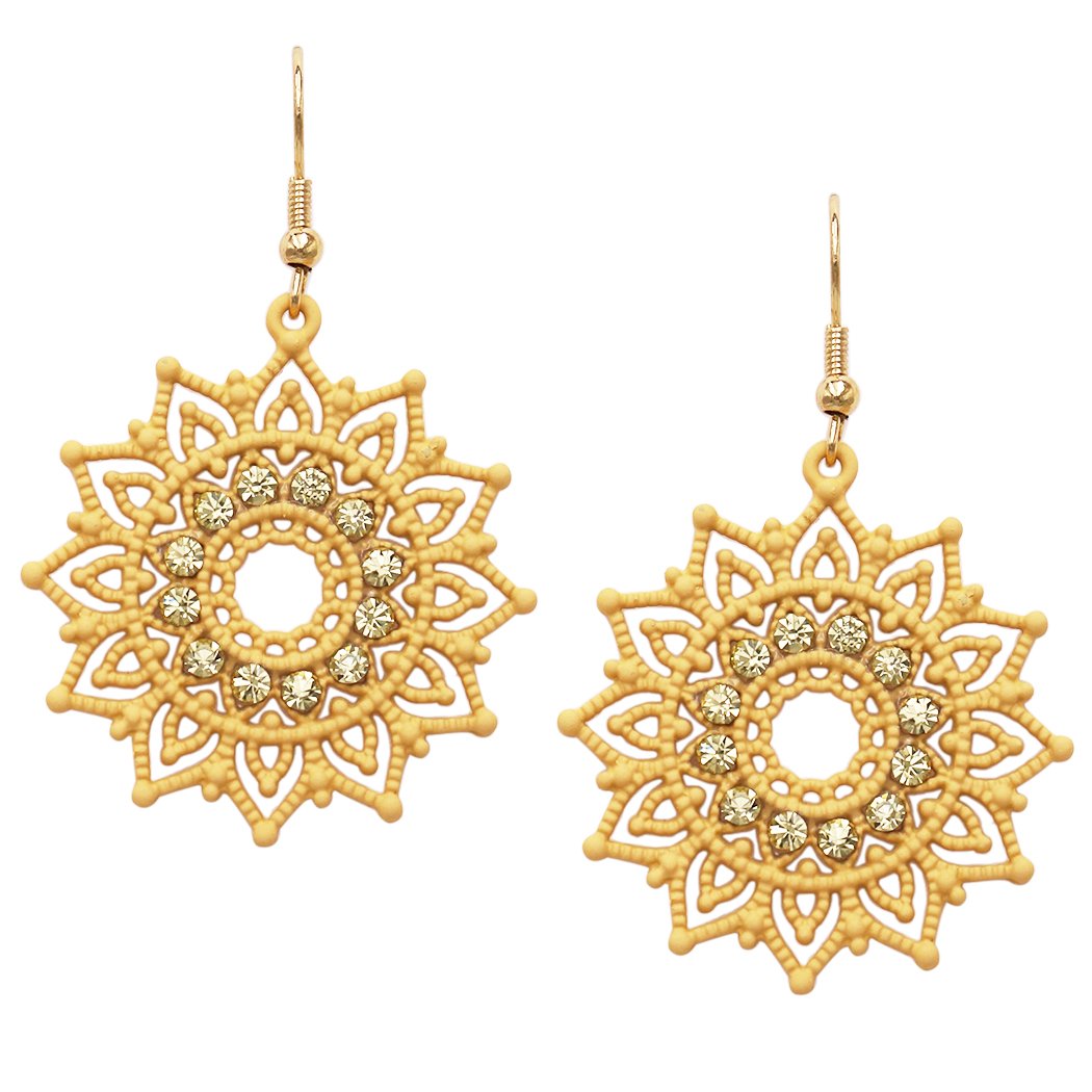 Beautiful Design Floral Long Attractive Pattern Premium Gold Platted  Earrings Jewellery - African Boutique