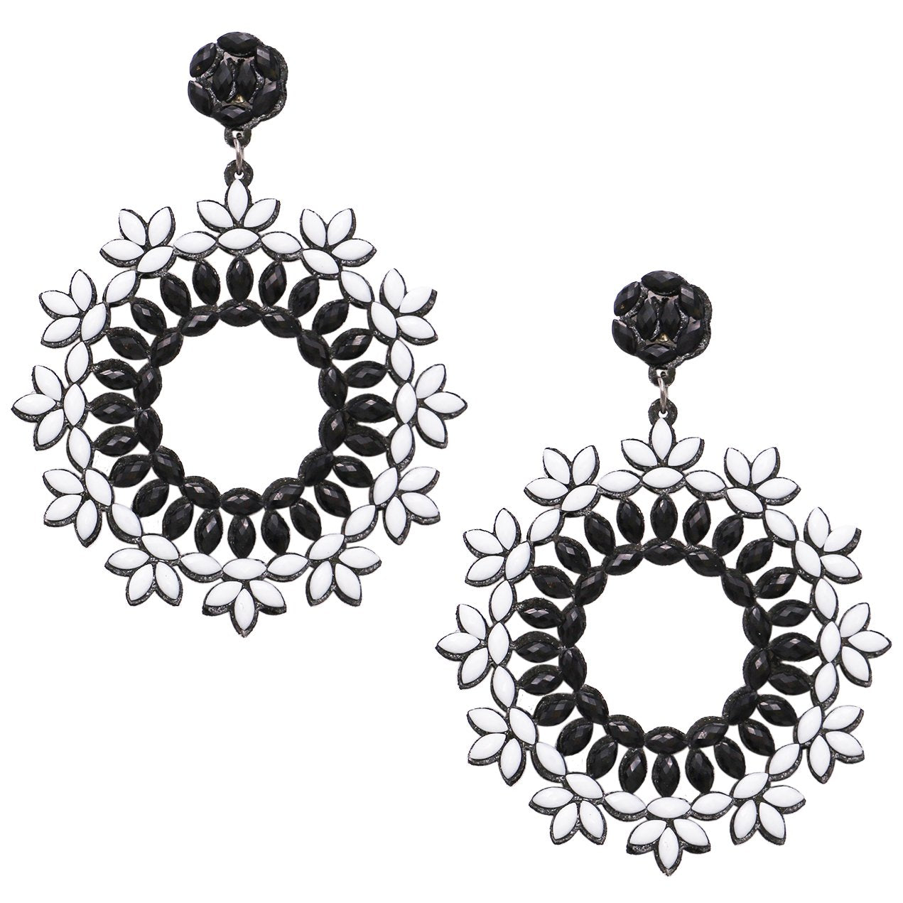 Black & White Floral Hoop high quality