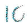 Southwestern Turquoise Howlite Hoop Hypoallergenic Post Earrings, 30mm