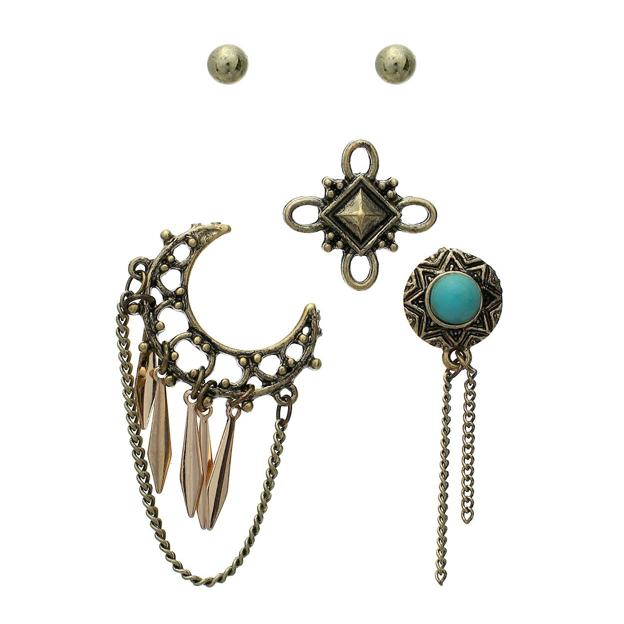 Buy SOHI Gold Leaf Designer Stud Earrings for women and girls | Cute Indo-western  earrings | fashion jewellery for women | light weight earrings | Push  Closure | trendy earrings stylish |