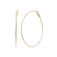 Demi Precious Fine Gold And Silver Plated Thin Wire Hoops With Hypoallergenic Lever Backs Classic Earrings (Gold Dipped, 60)