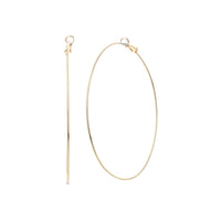 Demi Precious Fine Gold And Silver Plated Thin Wire Hoops With Hypoallergenic Lever Backs Classic Earrings (Gold Dipped, 80)