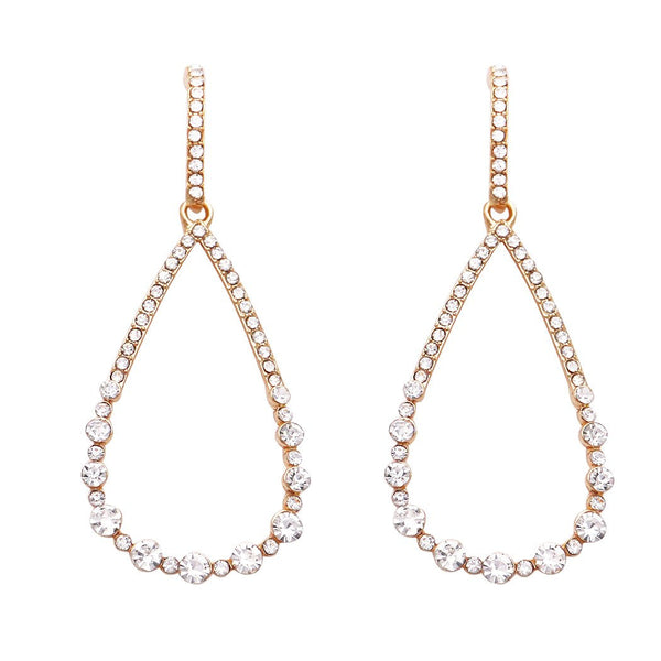 Gypsy LV Beaded Drop Earring White/Gold Teardrop