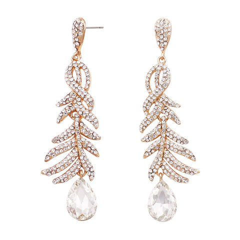 Stunning Crystal Rhinestone Statement Necklace Drop Earrings Bridal Se –  Rosemarie Collections