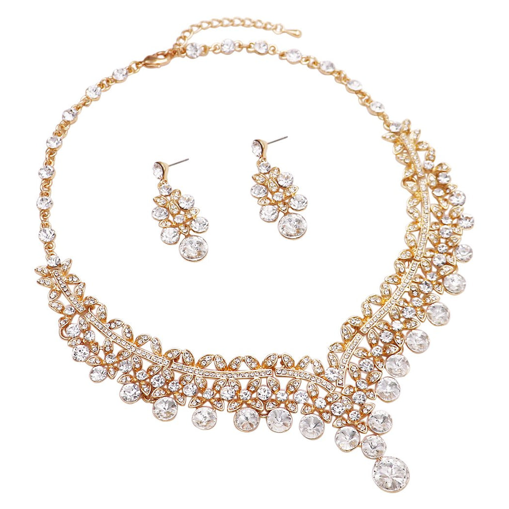 Bridal Jewelry Crystal Necklace Earrings Set – Rosemarie Collections