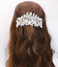 Stunning Glass Crystal Rhinestone Silver Tone Bridal Wedding Headpiece Hair Comb