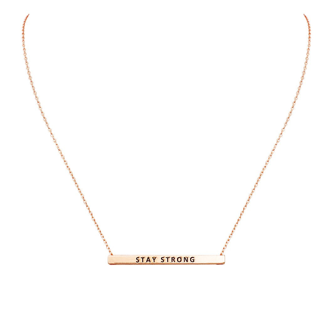 Rose gold horizontal hot sale bar necklace